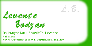 levente bodzan business card